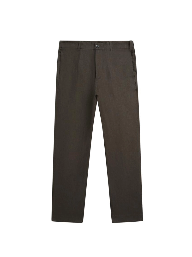 Брюки из льна с зауженным кроем