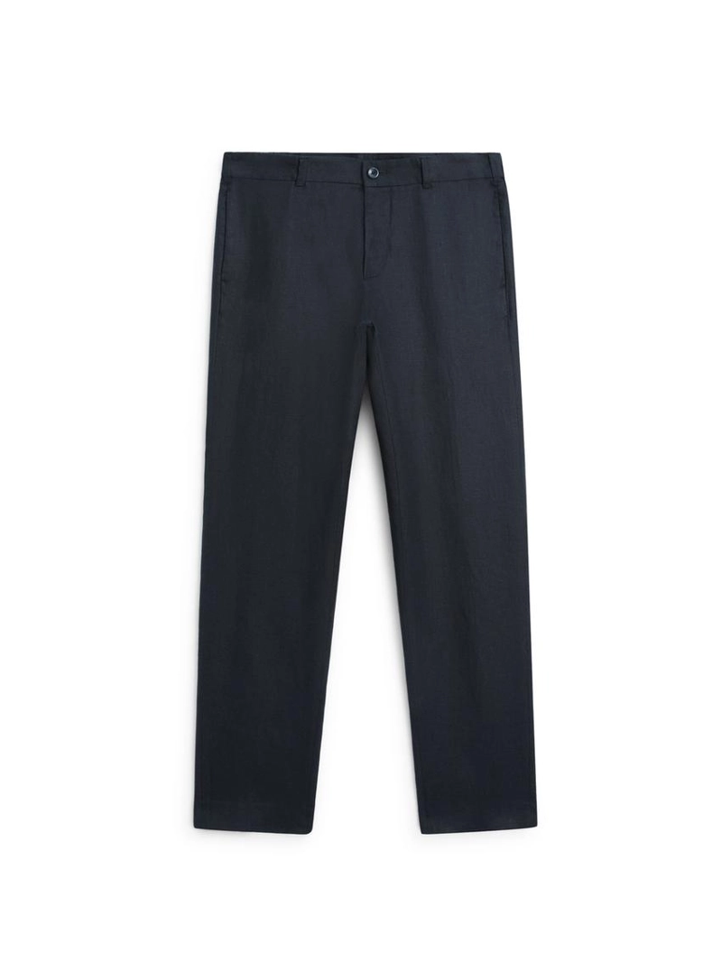 Брюки из льна с зауженным кроем