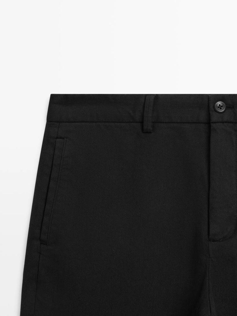 Брюки из льна с зауженным кроем