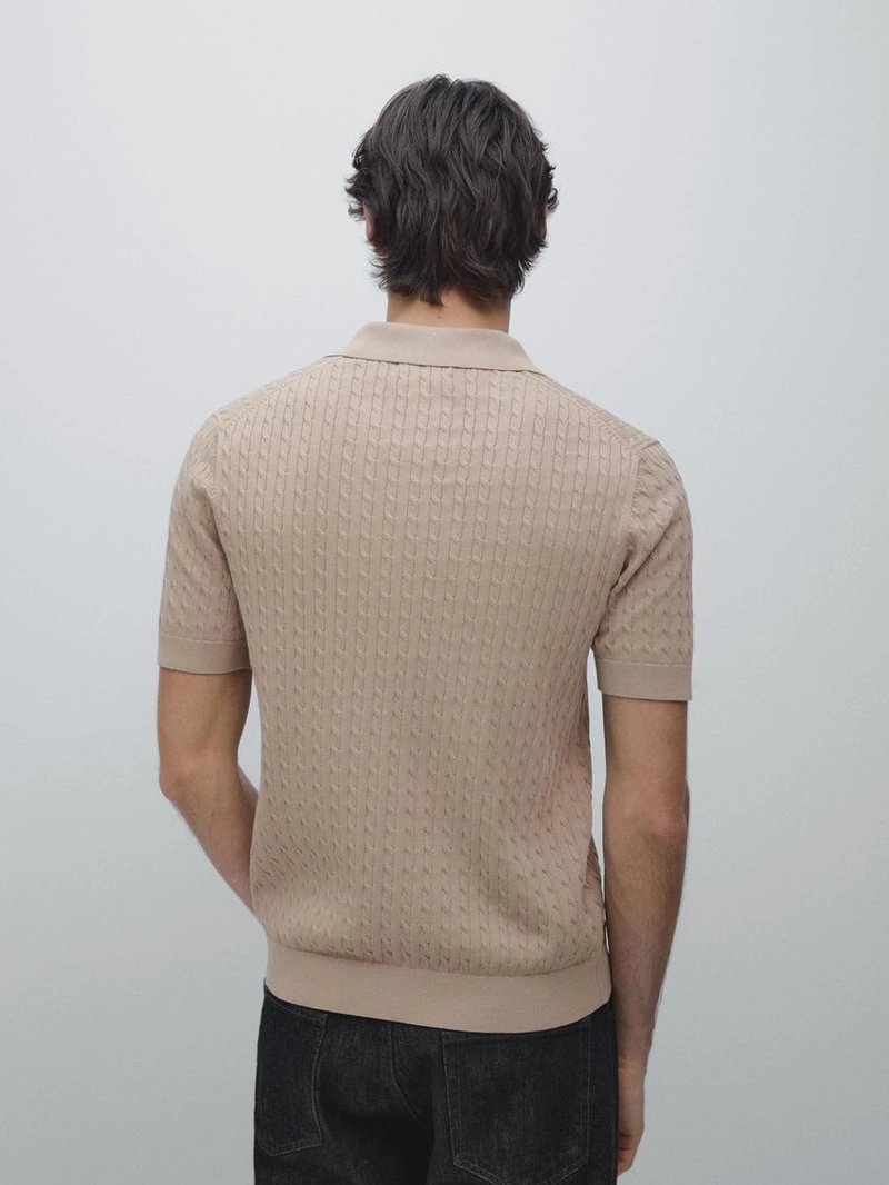 Поло с крупной вязкой из 100% хлопка