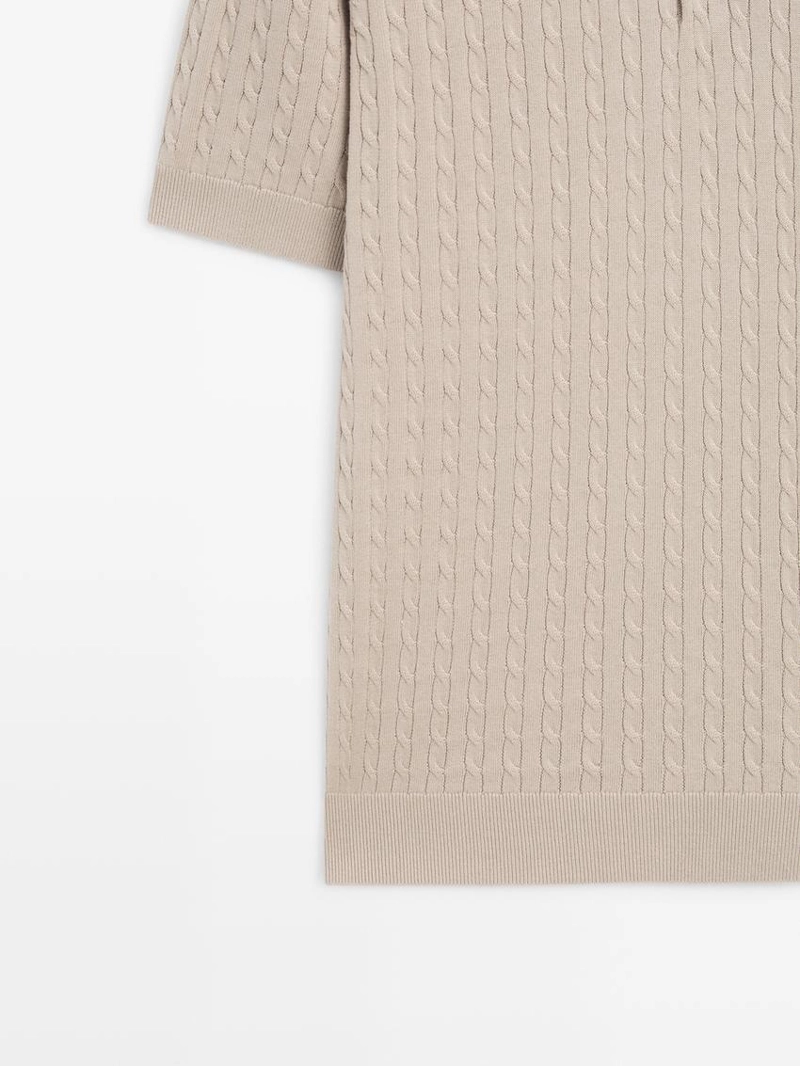 Поло с крупной вязкой из 100% хлопка