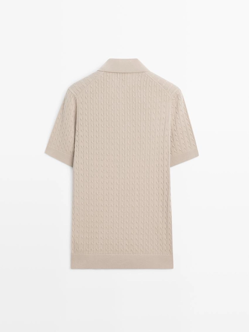 Поло с крупной вязкой из 100% хлопка