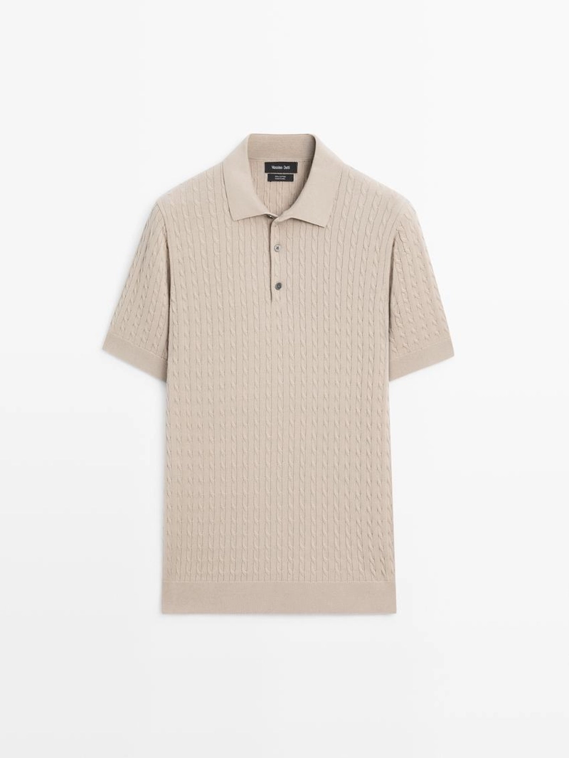 Поло с крупной вязкой из 100% хлопка