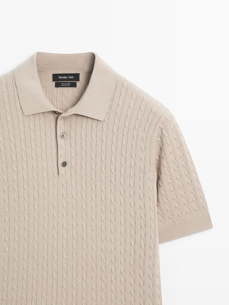 Поло с крупной вязкой из 100% хлопка