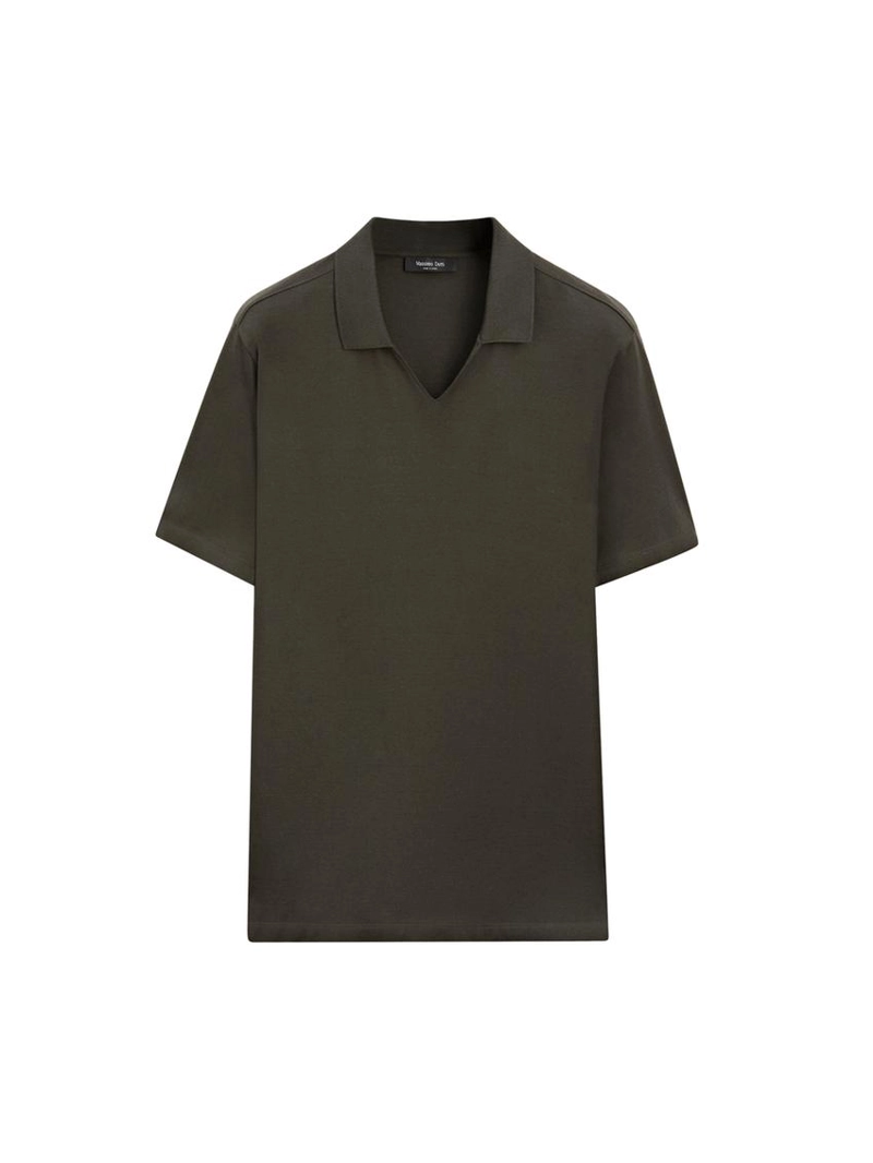 Поло с v-образным вырезом из хлопка