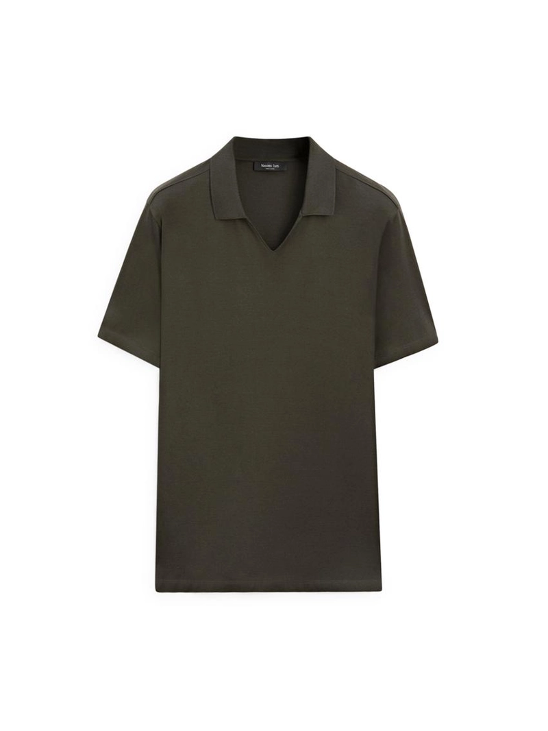 Поло с v-образным вырезом из хлопка