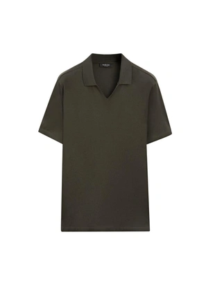 Поло с v-образным вырезом из хлопка- Заказать в России