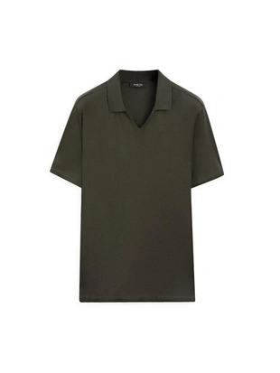 Поло с v-образным вырезом из хлопка- Заказать в России