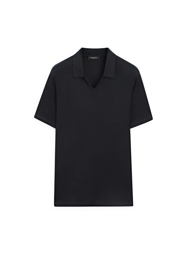 Поло с v-образным вырезом из хлопка