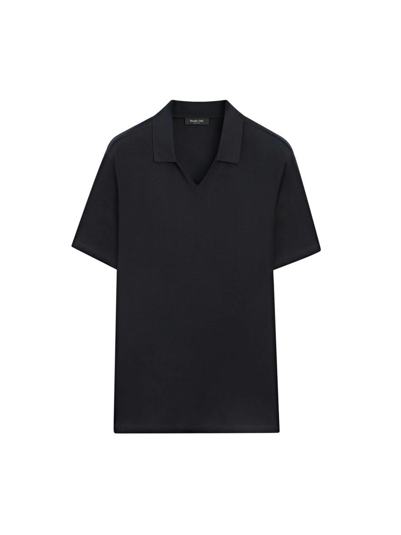 Поло с v-образным вырезом из хлопка