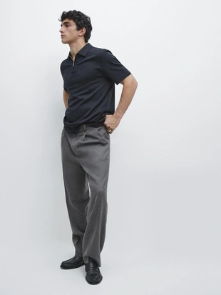 Поло с коротким рукавом и деталями на молнии- Заказать в России