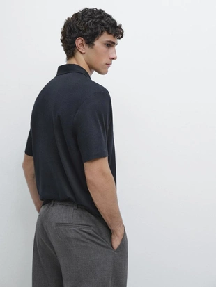 Поло с коротким рукавом и деталями на молнии- Заказать в России