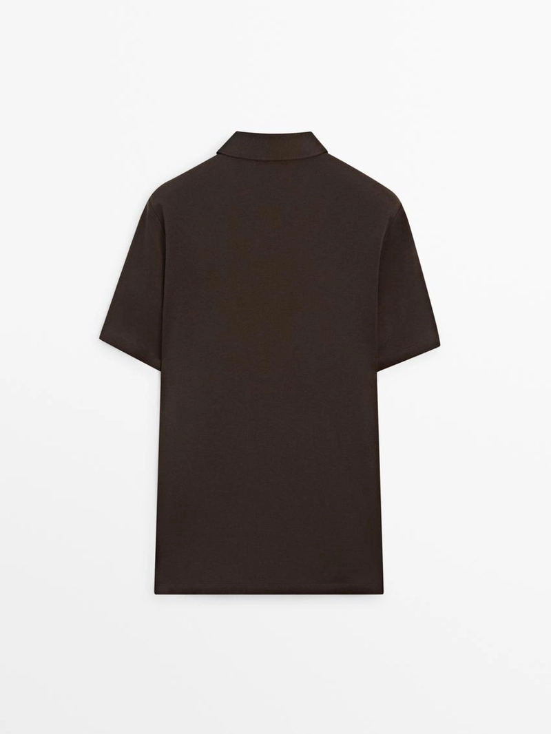 Поло с коротким рукавом и молнией