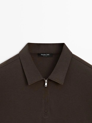 Поло с коротким рукавом и молнией- Заказать в России