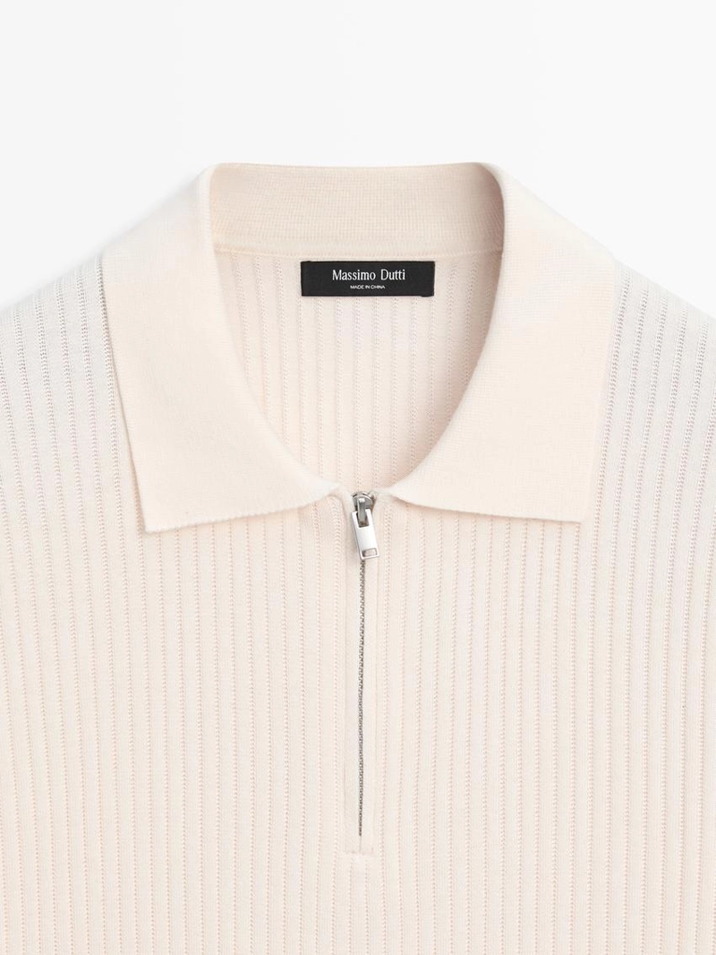 Свитер-поло с застежкой-молнией на четверть