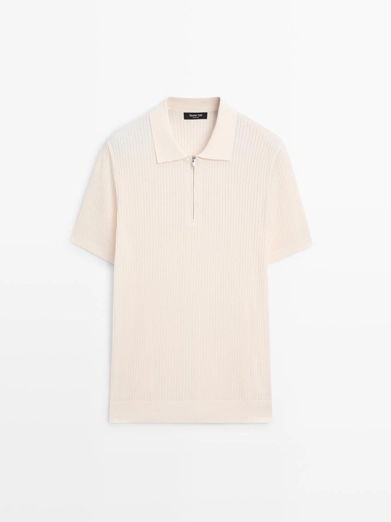 Свитер-поло с застежкой-молнией на четверть