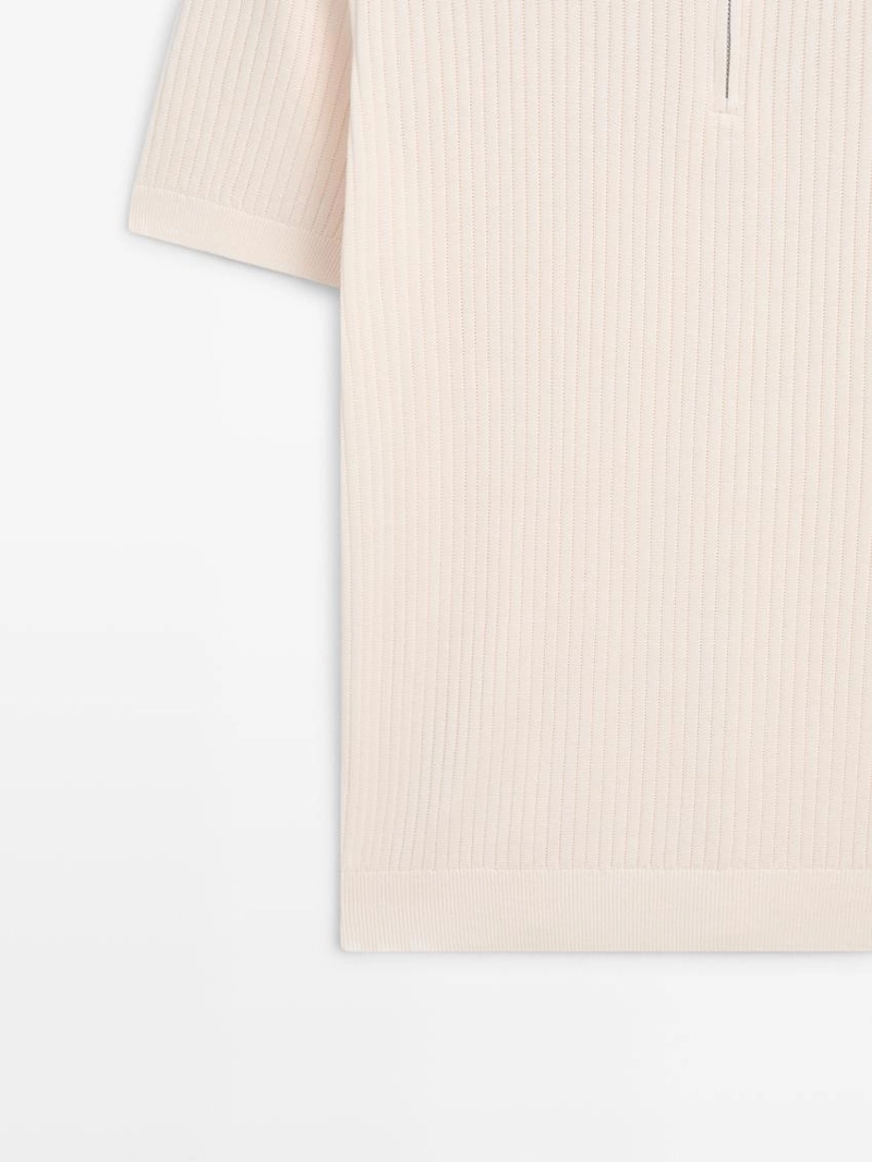 Свитер-поло с застежкой-молнией на четверть