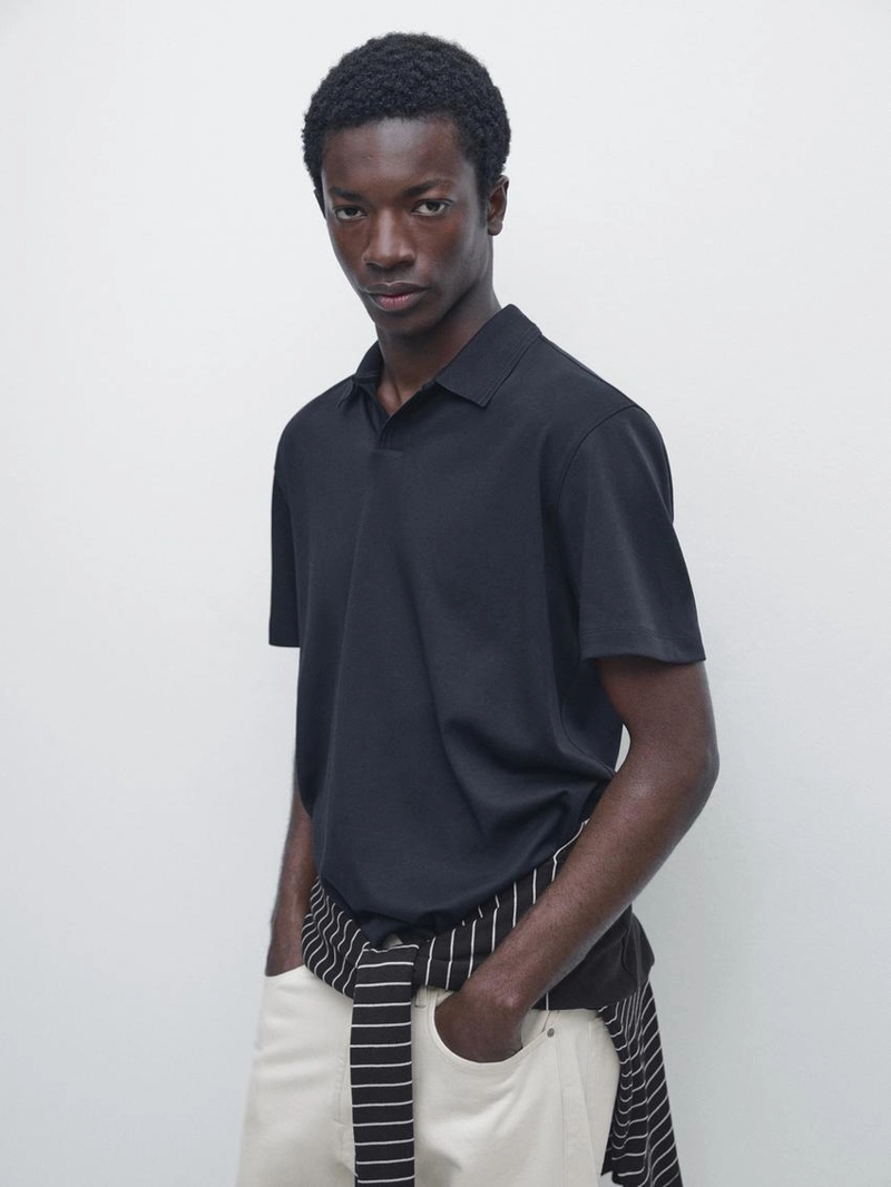 Поло из 100% хлопка с короткими рукавами