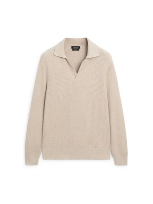 Свитер-поло из хлопкового вязаного полотна- Заказать в России