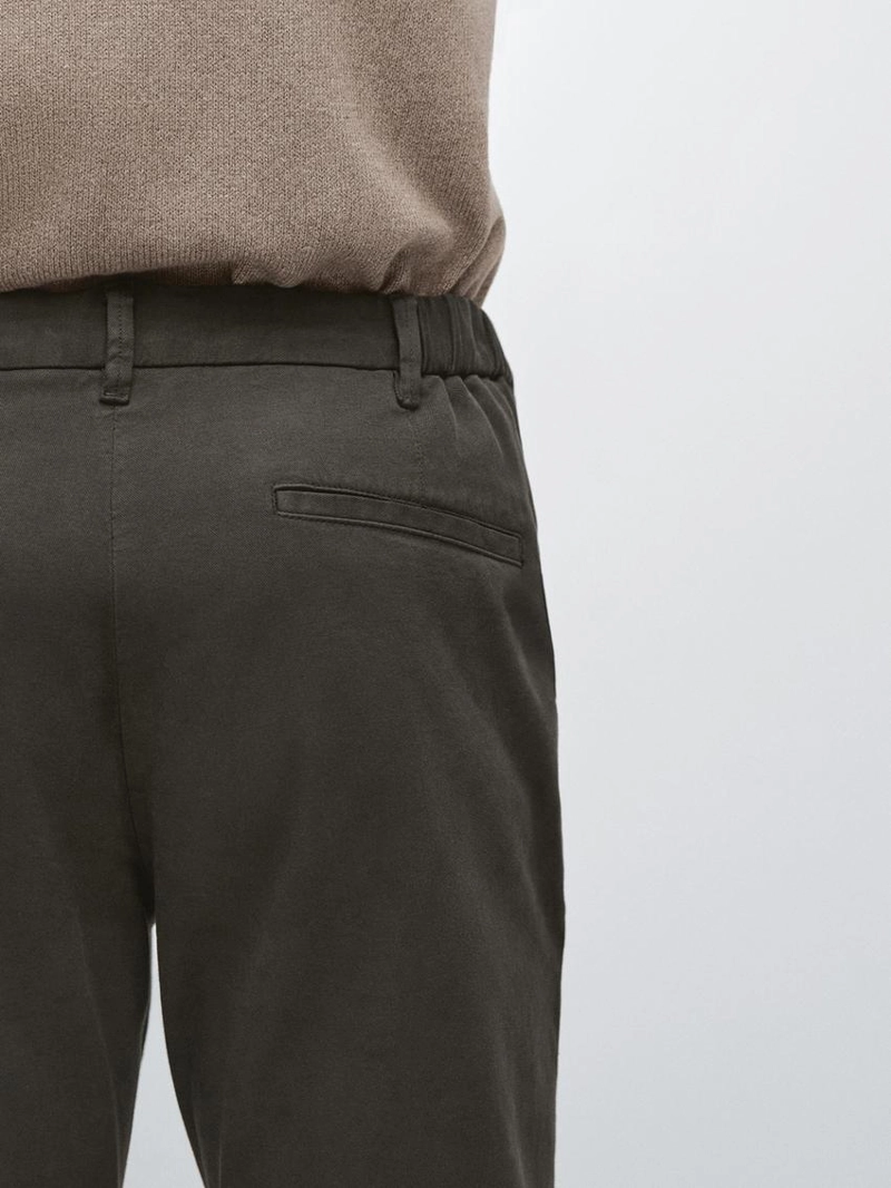 Брюки slim fit из хлопкового смесового материала