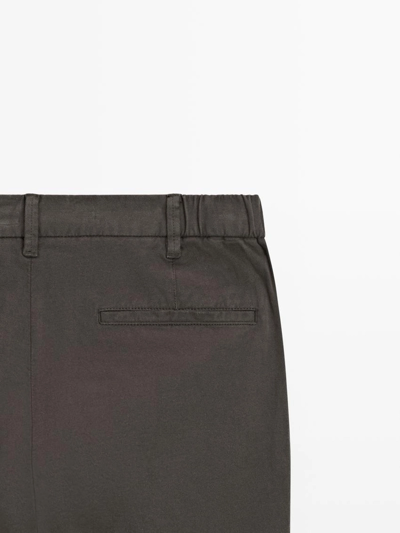 Брюки slim fit из хлопкового смесового материала
