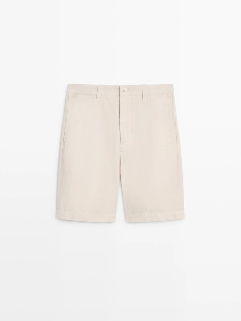 Хлопковые бермуды с деталями на поясе