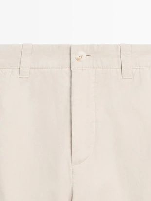 Хлопковые бермуды с деталями на поясе- Заказать в России