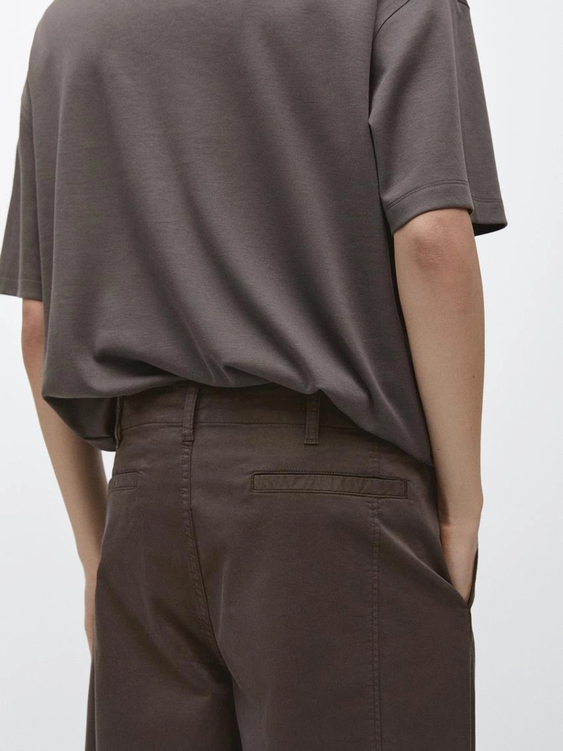 Хлопковые брюки в стиле barrel fit из смесовой ткани