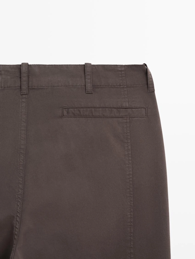 Хлопковые брюки в стиле barrel fit из смесовой ткани