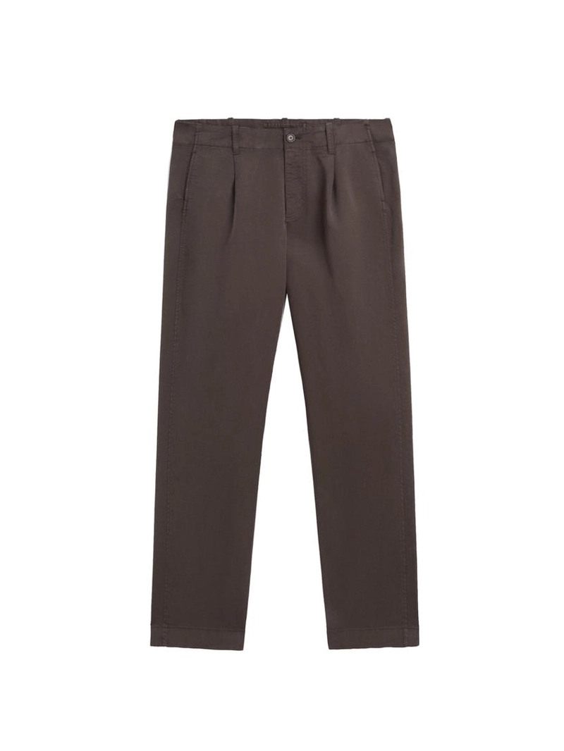 Хлопковые брюки в стиле barrel fit из смесовой ткани