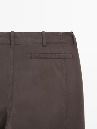 Хлопковые брюки в стиле barrel fit из смесовой ткани- Заказать в России