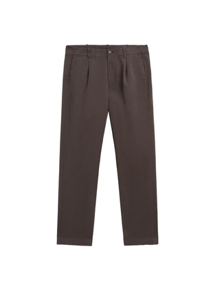 Хлопковые брюки в стиле barrel fit из смесовой ткани- Заказать в России