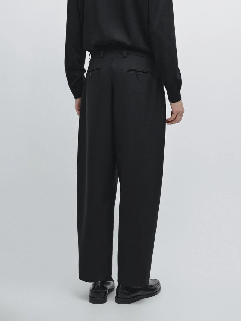 Брюки приталенного кроя из трехслойной шерсти