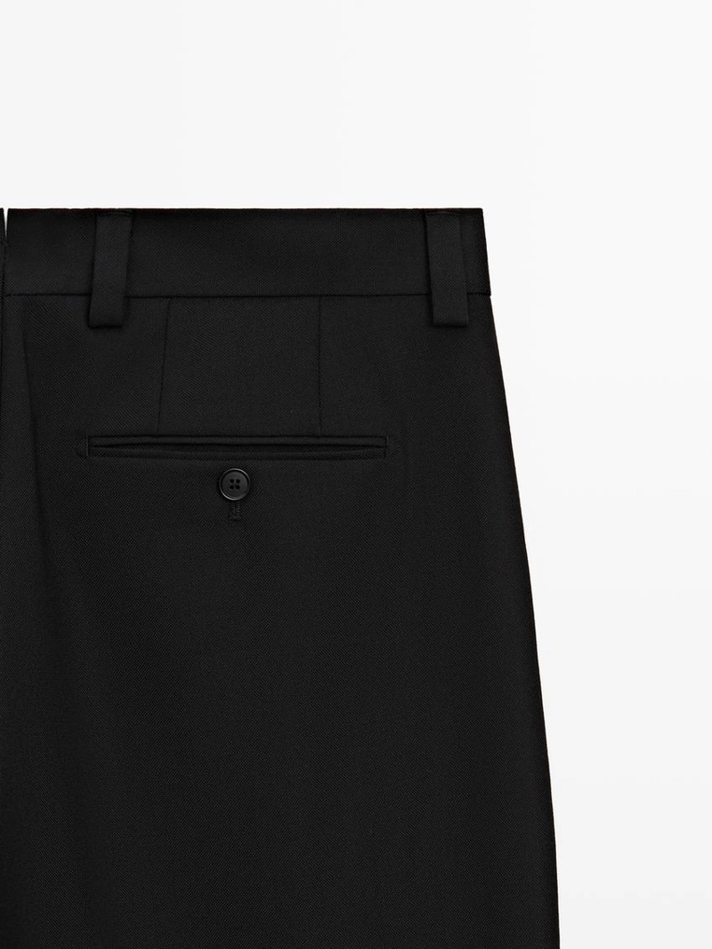 Брюки приталенного кроя из трехслойной шерсти