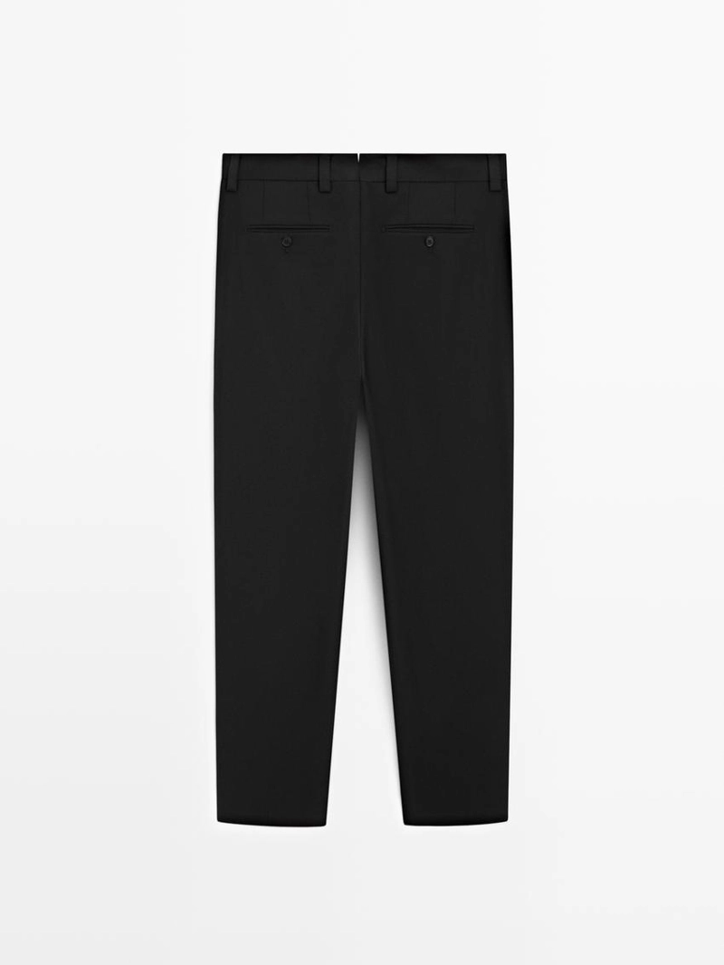 Брюки приталенного кроя из трехслойной шерсти