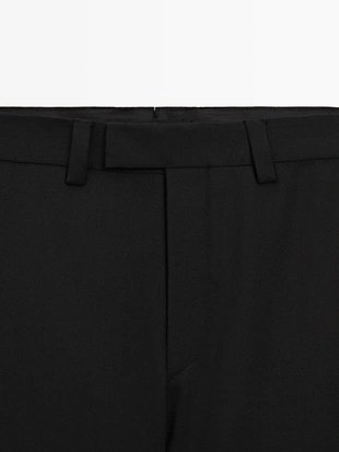 Брюки приталенного кроя из трехслойной шерсти- Заказать в России