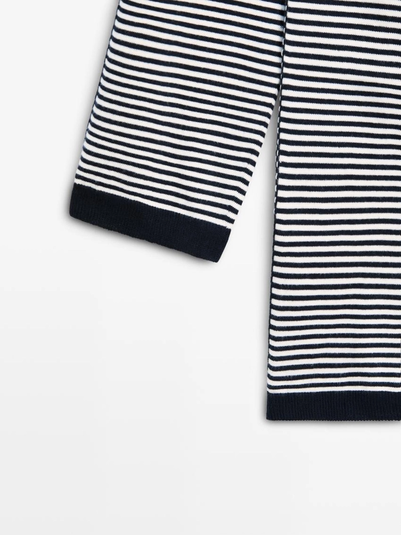 Джемпер с полосками из хлопкового трикотажа