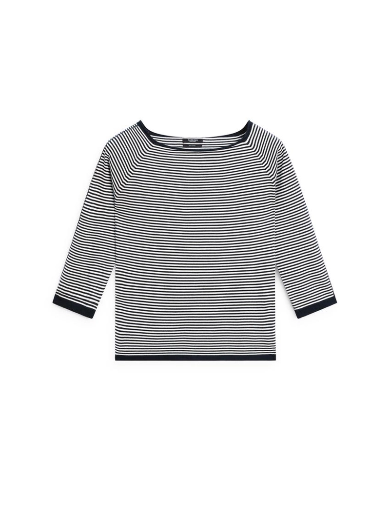 Джемпер с полосками из хлопкового трикотажа