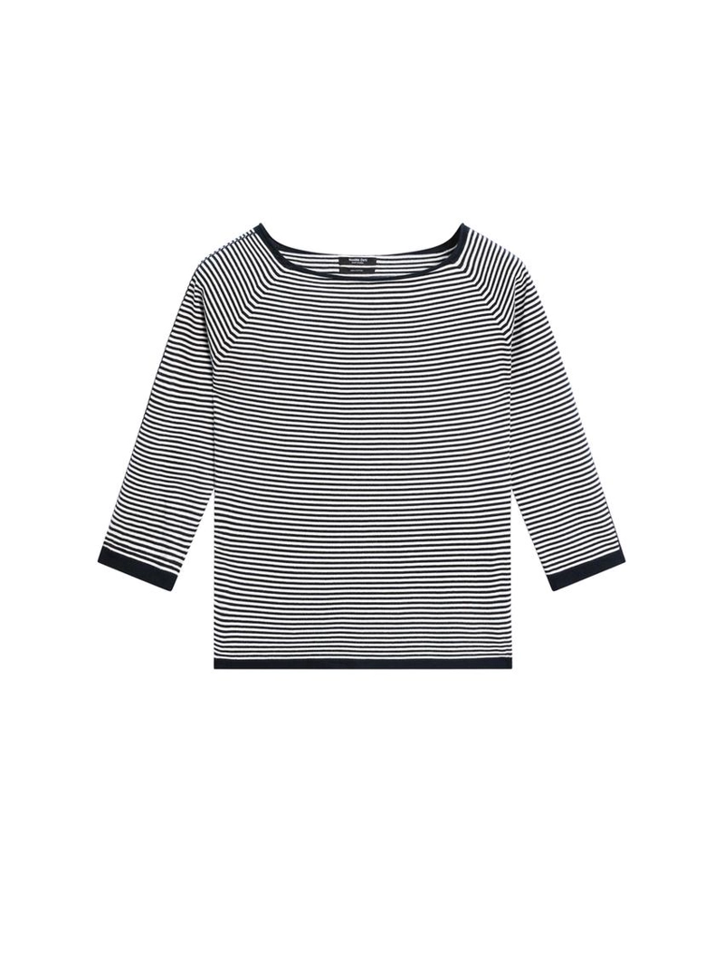 Джемпер с полосками из хлопкового трикотажа