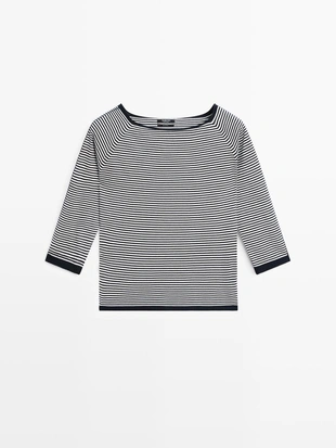 Джемпер с полосками из хлопкового трикотажа- Заказать в России