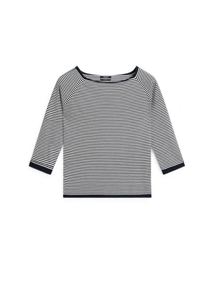 Джемпер с полосками из хлопкового трикотажа- Заказать в России