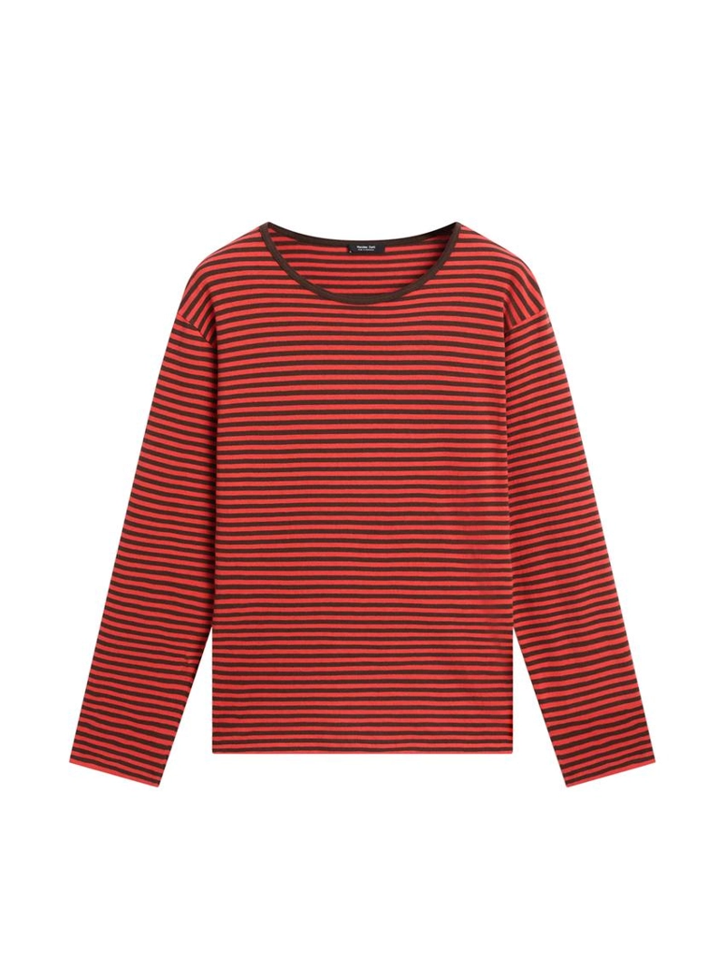 Полосатая футболка из хлопка с длинным рукавом