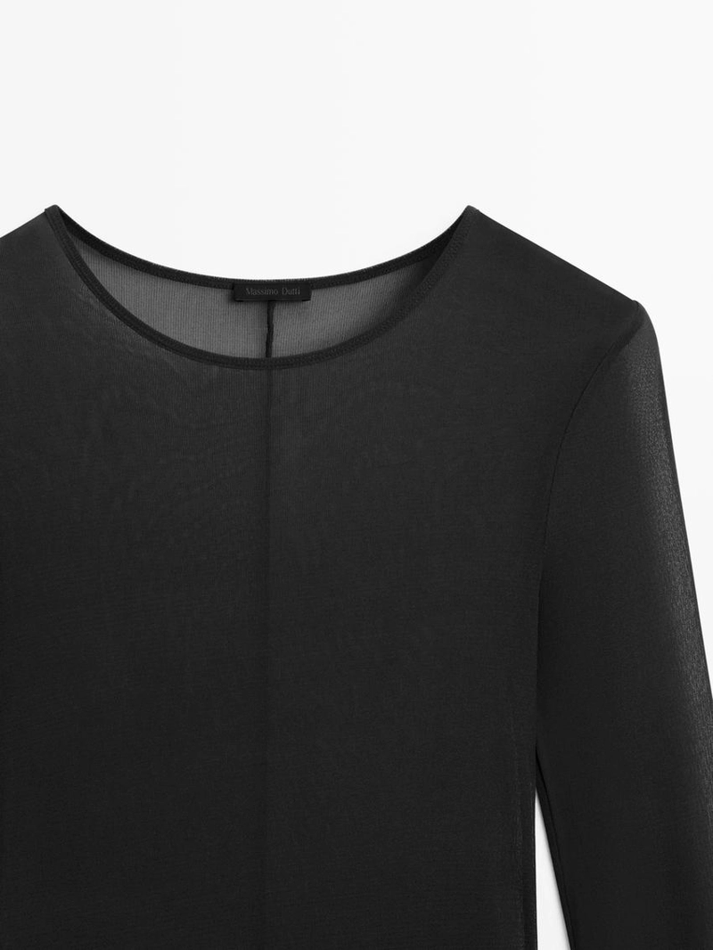 Футболка с длинным рукавом из шелка