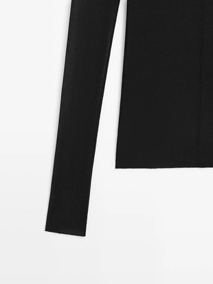 Футболка с длинным рукавом из шелка- Заказать в России