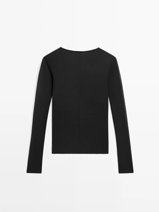 Футболка с длинным рукавом из шелка- Заказать в России