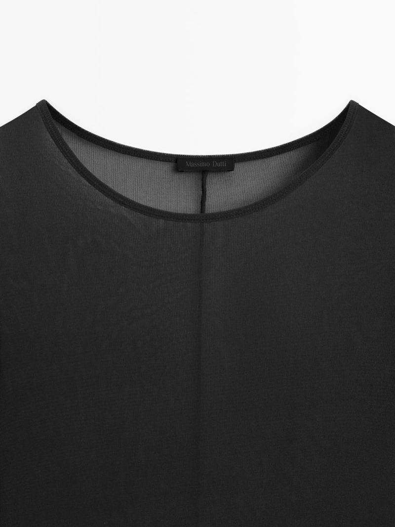 Футболка с длинным рукавом из шелка