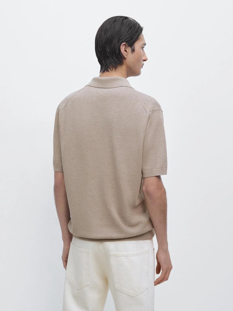 Водолазка-поло из хлопкового трикотажа