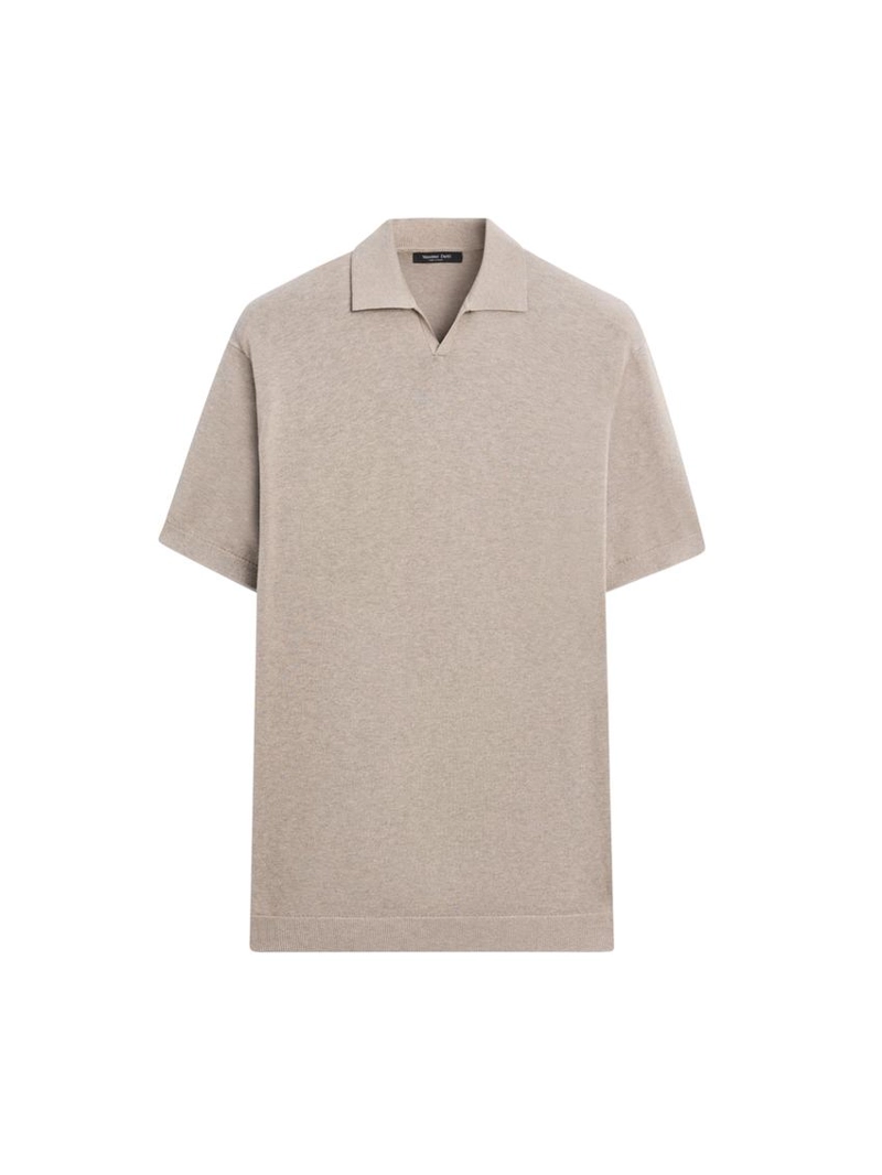 Водолазка-поло из хлопкового трикотажа