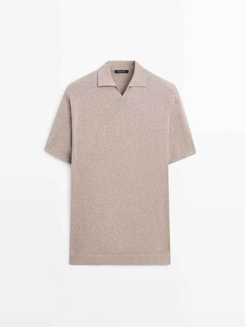 Водолазка-поло из хлопкового трикотажа