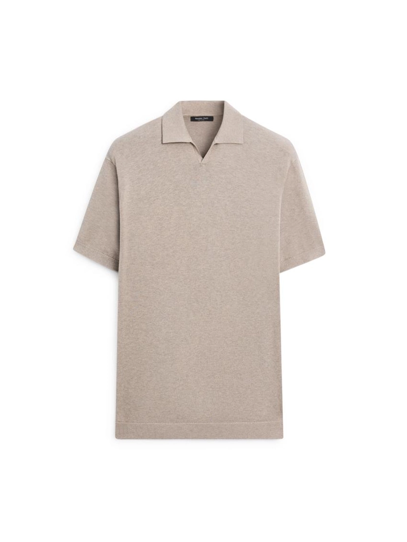 Водолазка-поло из хлопкового трикотажа